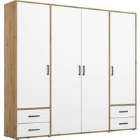 rauch Drehtürenschrank "Kleiderschrank Schrank Garderobe Wäscheschrank VOYAGER", (in 3 verschiedenen Ausstattungen BASIC/CLASSIC/PREMIUM), moderne Griffe in Graumetallic mit Außenschubkästen MADE IN GERMANY von Rauch