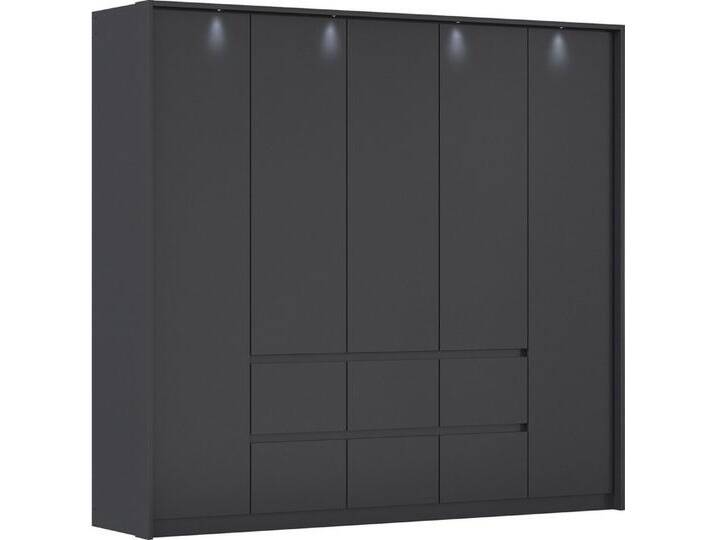 rauch Drehtürenschrank Mainz mit Passepartout optional mit Beleuchtung, Außentüren mit Push-to-Open Funktion, grau, Graumetallic von Rauch