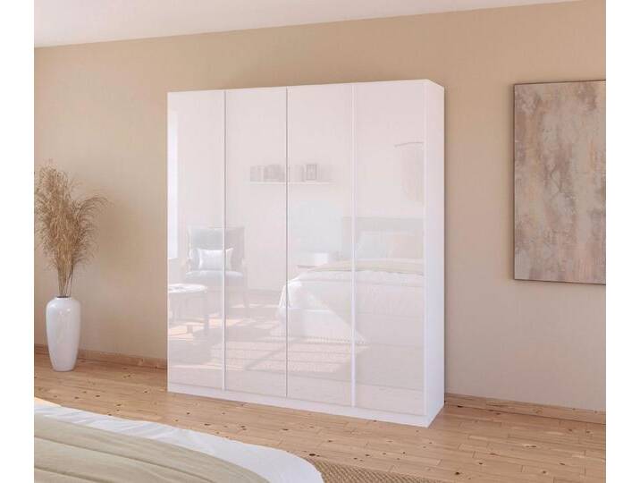 rauch Drehtürenschrank Monostar mit Glasfront sowie umfangreicher Innenausstattung, weiß, Türen: 4 St., Alpinweiß/Glas Kristallweiß von Rauch