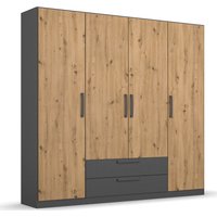 rauch Drehtürenschrank "StyleUp" Typ Dark & Wood mit trendigen farblich abgesetzten Griffen rauch Drehtürenschrank "StyleUp" Typ Dark & Wood mit trendigen farblich abgesetzten Griffen von Rauch