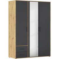 rauch Drehtürenschrank "Kleiderschrank Schrank Garderobe Wäscheschrank VOYAGER", (in 3 verschiedenen Ausstattungen BASIC/CLASSIC/PREMIUM), mit modernen Griffen in Graumetallic, inkl. Schubkästen und Spiegel von Rauch
