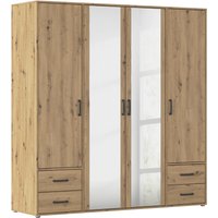 rauch Drehtürenschrank "Kleiderschrank Schrank Garderobe Wäscheschrank VOYAGER", (in 3 verschiedenen Ausstattungen BASIC/CLASSIC/PREMIUM), mit modernen Griffen in Graumetallic, inkl. Schubkästen und Spiegel von Rauch