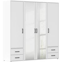 rauch Drehtürenschrank "Kleiderschrank Schrank Garderobe Wäscheschrank VOYAGER", (in 3 verschiedenen Ausstattungen BASIC/CLASSIC/PREMIUM), mit modernen Griffen in Graumetallic, inkl. Schubkästen und Spiegel von Rauch