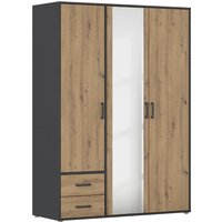 rauch Drehtürenschrank "Kleiderschrank Schrank Garderobe Wäscheschrank VOYAGER", (in 3 verschiedenen Ausstattungen BASIC/CLASSIC/PREMIUM), mit modernen Griffen in Graumetallic, inkl. Schubkästen und Spiegel von Rauch