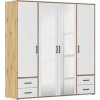 rauch Drehtürenschrank "Kleiderschrank Schrank Garderobe Wäscheschrank VOYAGER", (in 3 verschiedenen Ausstattungen BASIC/CLASSIC/PREMIUM), mit modernen Griffen in Graumetallic, inkl. Schubkästen und Spiegel von Rauch