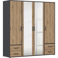 rauch Drehtürenschrank "Kleiderschrank Schrank Garderobe Wäscheschrank VOYAGER", (in 3 verschiedenen Ausstattungen BASIC/CLASSIC/PREMIUM), mit modernen Griffen in Graumetallic, inkl. Schubkästen und Spiegel von Rauch