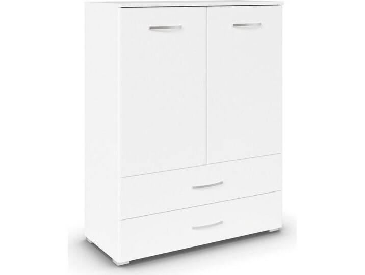 rauch Hochkommode Pure by Aditio, im minimalistischem Design, 2 Schubladen mit Softclose-Funktion, weiß, Alpinweiß von Rauch