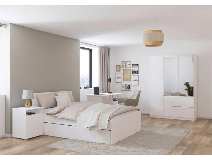 rauch Jugendzimmer-Set Joel, (Set, 4-St), Bett in 2 Breiten, Nachttisch, Schreibtisch sowie Schrank von Rauch