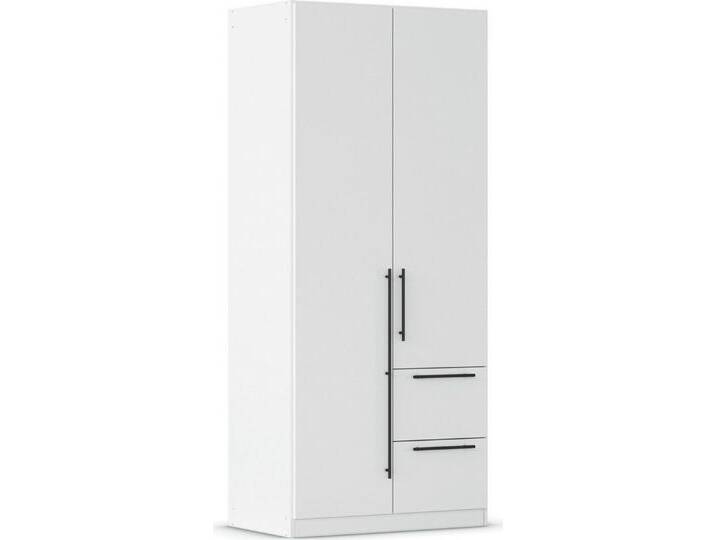 rauch Kleiderschrank Drehtürenschrank Schrank Garderobe Wäscheschrank Schlafzimmer AVOLA (in 3 verschiedenen Ausstattungen BASIC/CLASSIC/PREMIUM) mit hochwertigen Stangengriffen in Schwarz aus Metall MADE IN GERMANY, weiß von Rauch