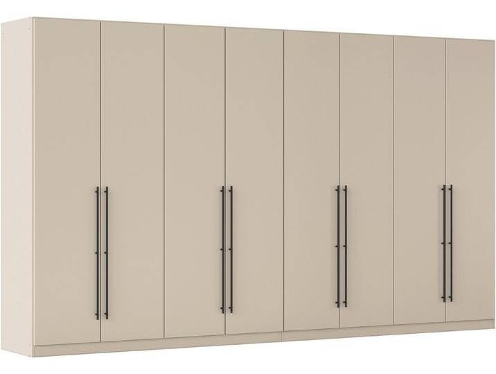 rauch Kleiderschrank Drehtürenschrank Schrank Garderobe Wäscheschrank Schlafzimmer AVOLA (in 3 verschiedenen Ausstattungen BASIC/CLASSIC/PREMIUM) mit hochwertigen Stangengriffen in Schwarz aus Metall MADE IN GERMANY, beige von Rauch