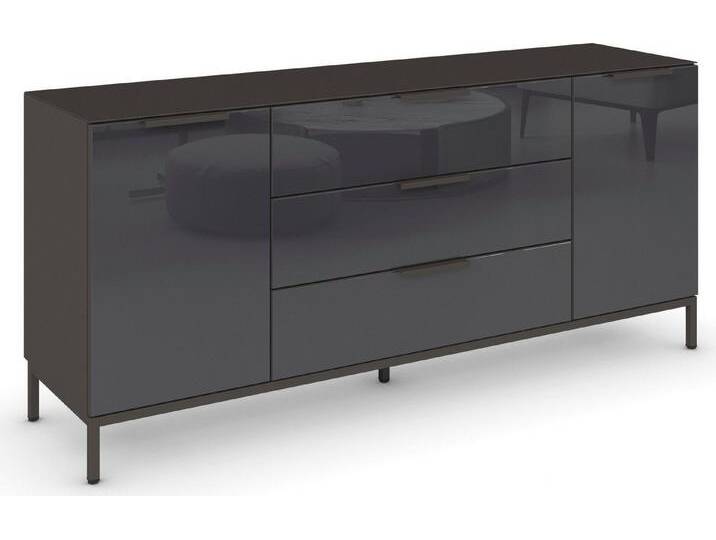 rauch Kombikommode Kommode Türkommode Sideboard Kombikommode FLIPP mit Glasfront (Breite 160 cm mit 2 Einlegeböden), 2-türig, 3 Schubladen, Soft-Close-Funktion, Oberboden und Front Glas von Rauch