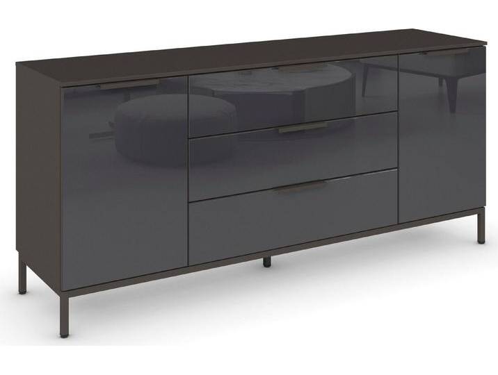 rauch Kombikommode Kommode Türkommode Sideboard Kombikommode FLIPP mit Glasfront (Breite 160 cm mit 2 Einlegeböden), 2-türig mit 3 Schubladen und Soft-Close-Funktion sowie Glasfront von Rauch