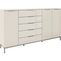 rauch Kombikommode "Kommode Türkommode Sideboard Kombikommode FLIPP mit Glasfront", (Breite 200 cm mit 4 Einlegeböden), 3-türig mit 5 Schubladen und Soft-Close-Funktion sowie Glasfront von Rauch