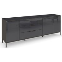 rauch Kombikommode "Kommode Türkommode Sideboard Kombikommode FLIPP mit Glasfront" Breite 200 cm mit 2 Einlegeböden, 3-türig, 3 Schubladen, Soft-Close-Funktion, Oberboden und Front Glas von Rauch
