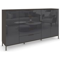 rauch Kombikommode "Kommode Türkommode Sideboard Kombikommode FLIPP mit Glasfront", (Breite 200 cm mit 4 Einlegeböden), 3-türig mit 5 Schubladen und Soft-Close-Funktion sowie Glasfront von Rauch