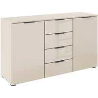 rauch Kombikommode "Sideboard Kombikommode Schubladenkommode AGORDO mit Glasfront", (in zwei Griff-Farben), mit 4 Schubkästen und 2 Türen sowie Metallgriffen MADE IN GERMANY von Rauch