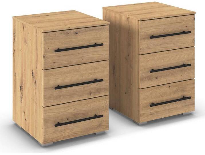 rauch Nachtkommode Nachttisch Nachtkonsole AVOLA in Dekorfront (Set, 2 St., Breite 40 cm inkl. Soft-Close-Funktion), mit 3 geräumigen Schubladen für viel Stauraum MADE IN GERMANY von Rauch