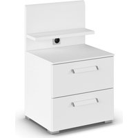 rauch Nachtkommode "Nachttisch Nachtkonsole Kommode EVELYN" in elegantem Stil 2 Schubladen Paneel mit Steckdose MADE IN GERMANY von Rauch