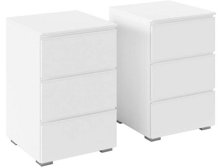 rauch Nachtkommode Joel (Breite 40 cm), jeweils drei praktische und geräumige Schubladen MADE IN GERMANY, weiß, Alpinweiß von Rauch