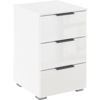 rauch Nachtkommode "Nachttisch Nachtkonsole AGORDO in Dekor- oder Hochglanzfront" in zwei Griff-Farben, Breite 40 cm, mit 3 geräumigen Schubladen für viel Stauraum MADE IN GERMANY von Rauch