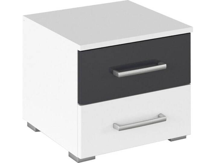 rauch Nachtkommode Nachttisch Nachtkonsole Beistelltisch Kommode Sideboard BURANO, mit farblich abgesetzter Schublade MADE IN GERMANY, grau weiß von Rauch