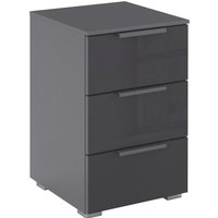 rauch Nachtkommode "Nachttisch Nachtkonsole Nachtschrank KOLUNA mit Glasfront" Breite 40 cm, mit 3 geräumigen Schubladen für viel Stauraum MADE IN GERMANY von Rauch