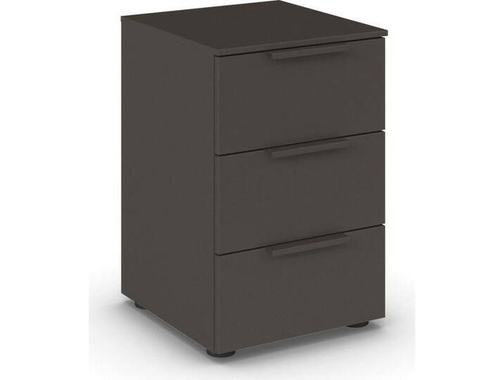 rauch Nachtkommode Nachttisch Nachtschrank Nachtkonsole FLIPP (Breite 40 cm), mit 3 Schubladen und Soft-Close-Funktion, grau, Graphit von Rauch