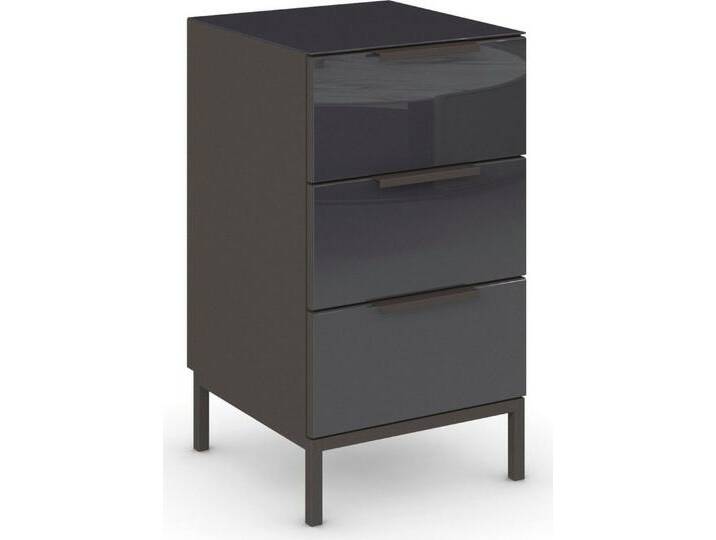 rauch Nachtkommode Nachttisch Nachtschrank Nachtkonsole FLIPP mit Glasfront (Breite 40 cm), mit 3 Schubladen und Soft-Close-Funktion, Oberboden und Front Glas von Rauch