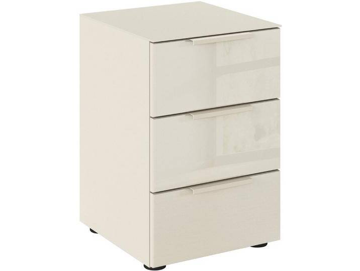 rauch Nachtkommode Nachttisch Nachtschrank Nachtkonsole FLIPP mit Glasfront (Breite 40 cm), mit 3 Schubladen und Soft-Close-Funktion, Oberboden und Front Glas von Rauch