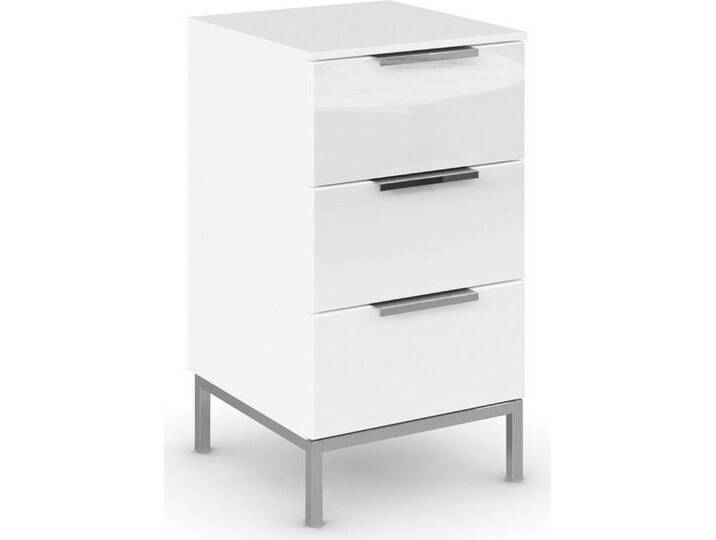 rauch Nachtkommode Nachttisch Nachtschrank Nachtkonsole FLIPP mit Glasfront (Breite 40 cm), mit 3 Schubladen und Soft-Close-Funktion sowie Glasfront von Rauch
