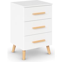 rauch Nachtkommode "Skandi by Aditio", mit Massivholzgriffen, 3 Schubladen mit Softclose-Funktion von Rauch