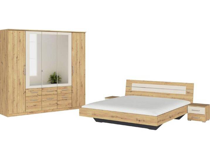 rauch Schlafzimmer-Set Komplettschlafzimmer Schlafzimmer BURANO mit Schrank in 3 Breiten, (Set, 4-tlg), Bett 180x200 cm und 2 Nachttischen MADE IN GERMANY, braun von Rauch