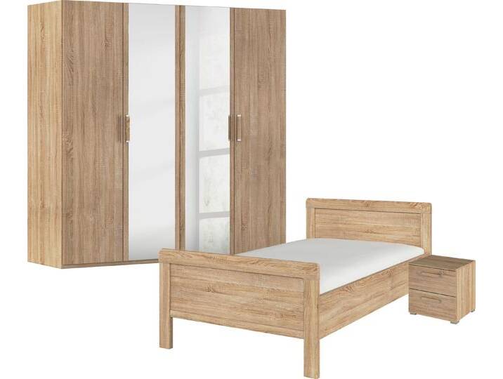 rauch Schlafzimmer-Set Komplettschlafzimmer Schlafzimmer EVELYN, (Set, 3-tlg), Schrank und Bett in 2 Breiten, Nachttisch 2 Schubladen MADE IN GERMANY, braun von Rauch