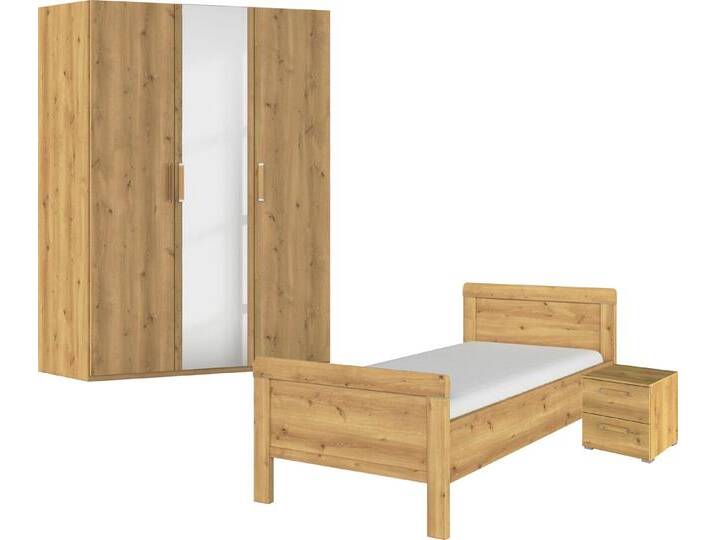 rauch Schlafzimmer-Set Komplettschlafzimmer Schlafzimmer EVELYN, (Set, 3-tlg), Schrank und Bett in 2 Breiten, Nachttisch 2 Schubladen MADE IN GERMANY, braun von Rauch