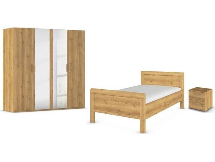 rauch Schlafzimmer-Set Komplettschlafzimmer Schlafzimmer EVELYN, (Set, 3-tlg), Schrank und Bett in 2 Breiten, Nachttisch 2 Schubladen MADE IN GERMANY, braun von Rauch