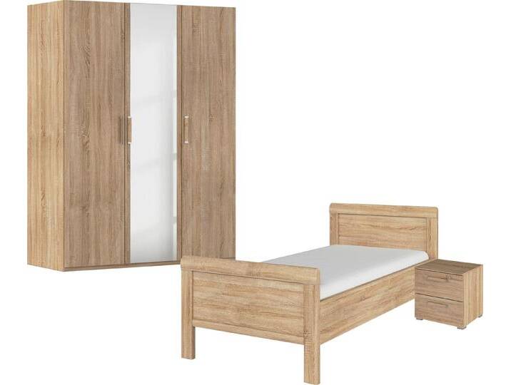 rauch Schlafzimmer-Set Komplettschlafzimmer Schlafzimmer EVELYN, (Set, 3-tlg), Schrank und Bett in 2 Breiten, Nachttisch 2 Schubladen MADE IN GERMANY, braun von Rauch