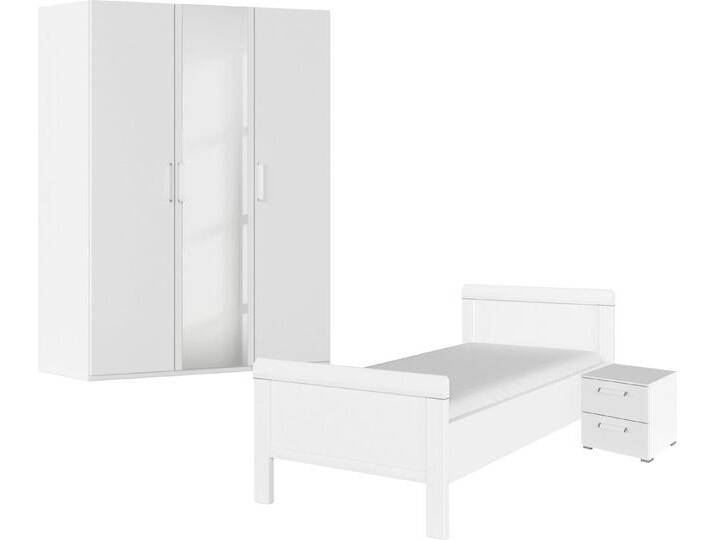 rauch Schlafzimmer-Set Komplettschlafzimmer Schlafzimmer EVELYN, (Set, 3-tlg), Schrank und Bett in 2 Breiten, Nachttisch 2 Schubladen MADE IN GERMANY, weiß von Rauch