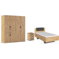 rauch Schlafzimmer-Set "Maika", (Set, 3 St.), Schrank in 3 Breiten und 2 Höhen, Bett 100x200 cm und Nachttisch von Rauch