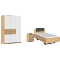 rauch Schlafzimmer-Set "Maika", (Set, 3 St.), Schrank in 3 Breiten und 2 Höhen, Bett 100x200 cm und Nachttisch von Rauch