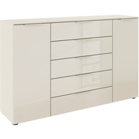 rauch Schubkastenkommode "Kommode Türkommode Sideboard Kombikommode FLIPP mit Glasfront", (Breite 160/180 cm mit 4 Einlegeböden), 2-trg mit 5 Schubladen und Soft-Close, 2 Breiten MADE IN GERMANY von Rauch