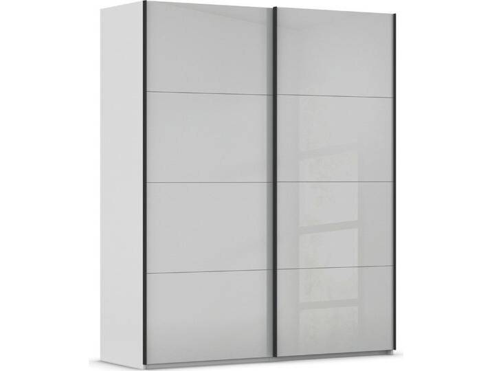rauch Schwebetürenschrank Kleiderschrank Schrank Garderobe Schlafzimmerschrank SCALE-FYRA edle viergeteilte Türen mit Glas-Front viele Farben MADE IN GERMANY, grau schwarz, Türen: 2 St. von Rauch