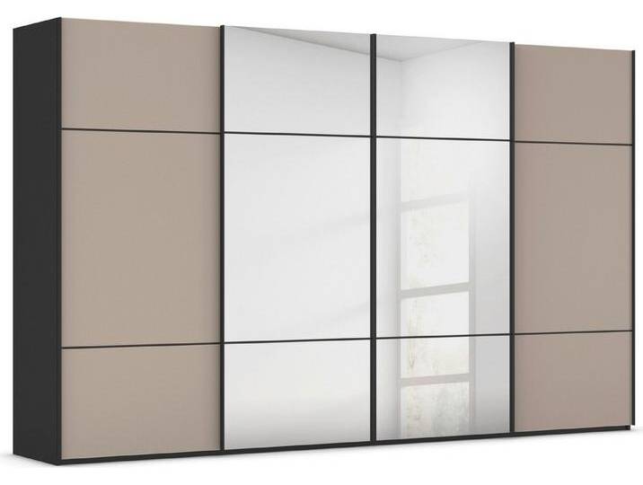 rauch Schwebetürenschrank Kleiderschrank Schrank Garderobe Schlafzimmerschrank SCALE-TRIO edle dreigeteilte Front mit 2 Zierleisten Spiegel/Glas MADE IN GERMANY, schwarz, Türen: 4 St. rauch Schwebetürenschrank Kleiderschrank Schrank Garderobe Schlafzimmerschrank SCALE-TRIO edle dreigeteilte Front mit 2 Zierleisten Spiegel/Glas MADE IN GERMANY, schwarz, Türen: 4 St. von Rauch