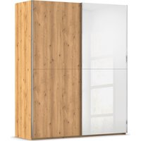 rauch Schwebetürenschrank "Kleiderschrank Schrank Garderobe Schlafzimmerschrank SCALE-WOOD", edle geteilte Front in massiver Asteiche mit Glastüren MADE IN GERMANY von Rauch