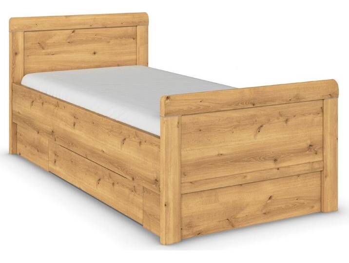 rauch Stauraumbett Bett Einzelbett Stollenbett Bettkästen EVELYN, in Komforthöhe mit Holzkopfteil sowie Schubladen MADE IN GERMANY, braun, Asteiche von Rauch