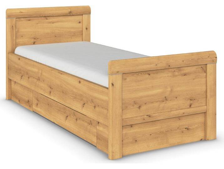 rauch Stauraumbett Bett Einzelbett Stollenbett Bettkästen EVELYN, in Komforthöhe mit Holzkopfteil sowie Schubladen MADE IN GERMANY, braun, Asteiche von Rauch