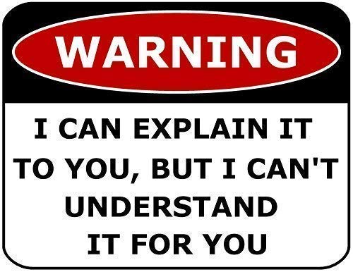 Raul Moody Blechschild Vintage Metallschild Warning I Can Explain It to You But I Can`t Understand It for You, Aluminiumschild 30 x 19,8 cm von Raul Moody