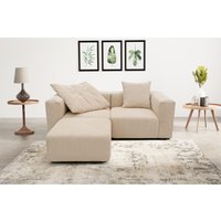 RAUM.ID Ecksofa "Gerrid L-Form", Cord, Modulsofa, bestehend aus 2 Eckelementen + 1 Hocker von Raum.Id