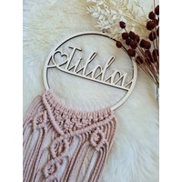 Großer Personalisierter Makramee Traumfänger Maxi, Ringdesign 3, Dreamcatcher Mit Name, Geburtsgeschenk, Boho Wanddeko von RaumgefluesterByNini