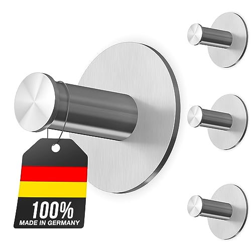 Raumhero Handtuchhalter ohne Bohren - Klebehaken extra stark (100% Made in Germany) Handtuchhalter Bad, Haken Badezimmer selbstklebend, Towel Holder - Extrem vielseitig (4 Stück) von Raumhero