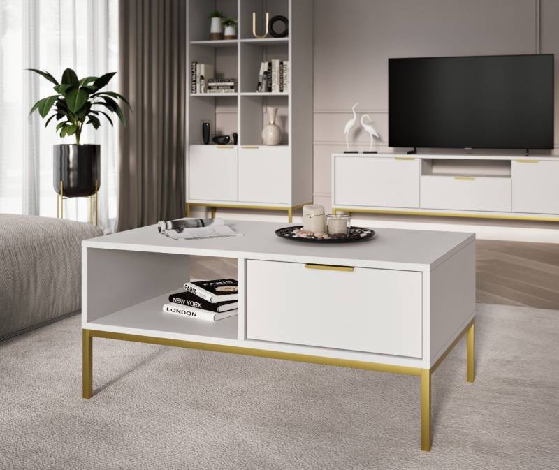 Raumhirsch Furniture Couchtisch Austin 80x60x45 cm, 100x60x45 cm (Einzelmöbel, Couchtisch mit 1 Ablage und 1 seitlicher Schublade), modernes Design, stabil & funktional, vielseitig einsetzbar von Raumhirsch Furniture